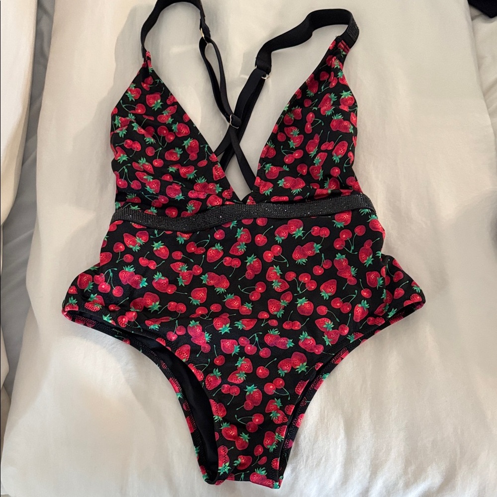 Victoria's Secret Black Cherry Print One Piece